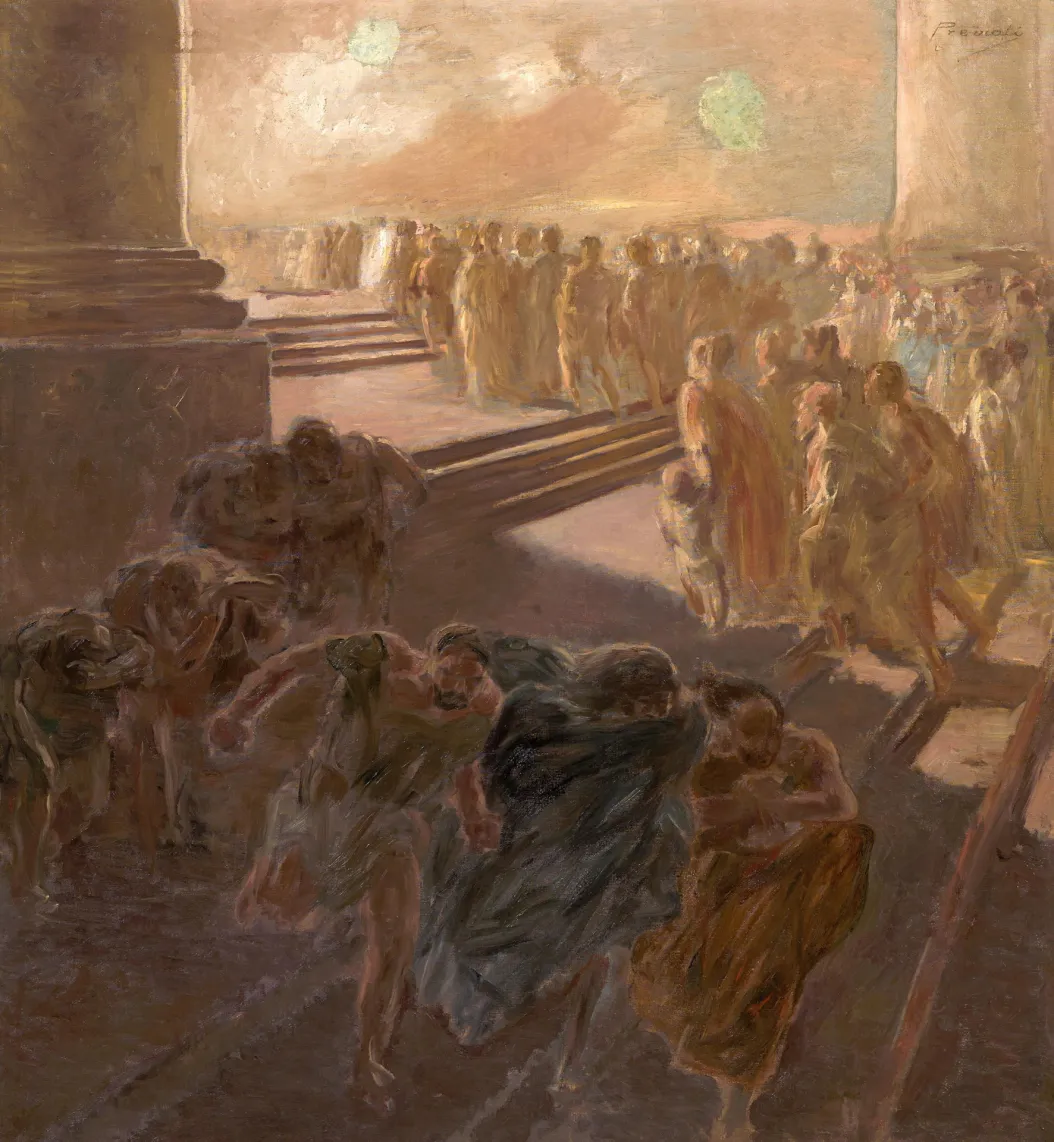 Austreibung der H&auml;ndler: https://commons.wikimedia.org/wiki/Category:Paintings_by_Gaetano_Previati?uselang=de#/media/File:Gaetano_Previati_-_Driving_the_Merchants_Out_of_the_Temple.jpg (Foto: Gaetano Previati)